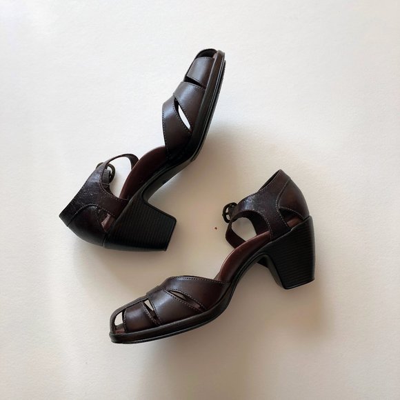 Dansko Brown Heeled Sandals - Picture 1 of 7
